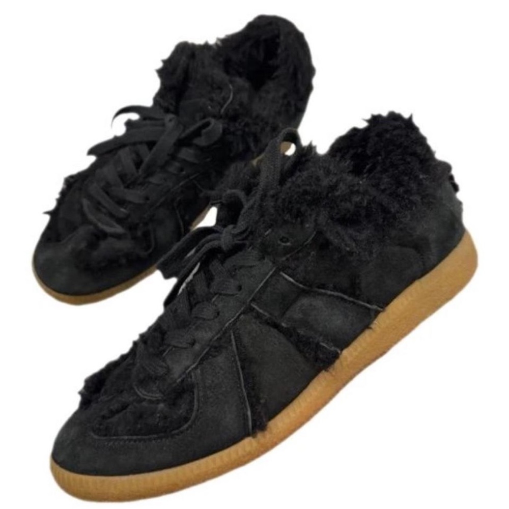 Maison Martin Margiela Black Furry Sneakers